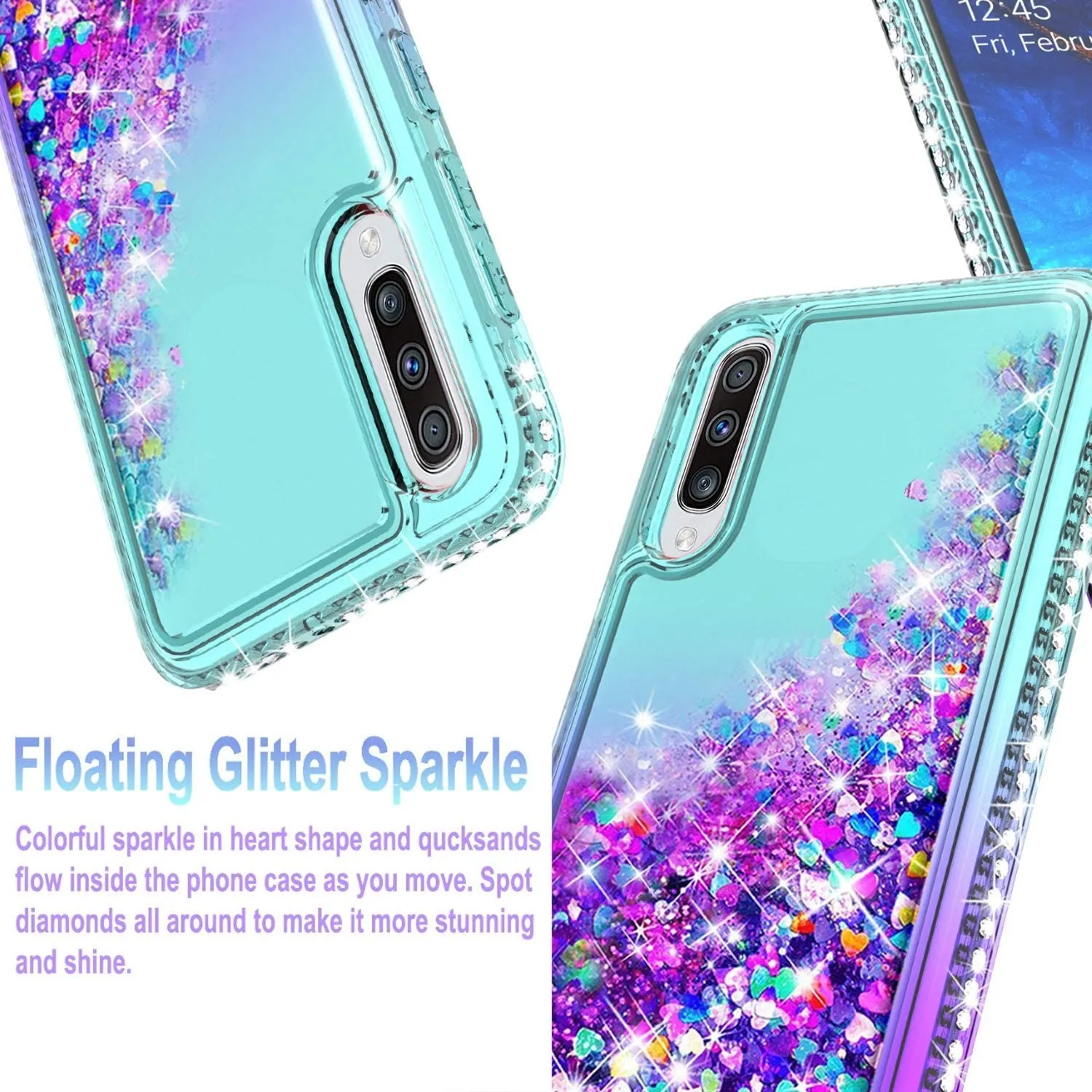 LG Velvet Military Grade Shockproof Liquid Floating Glitter Case