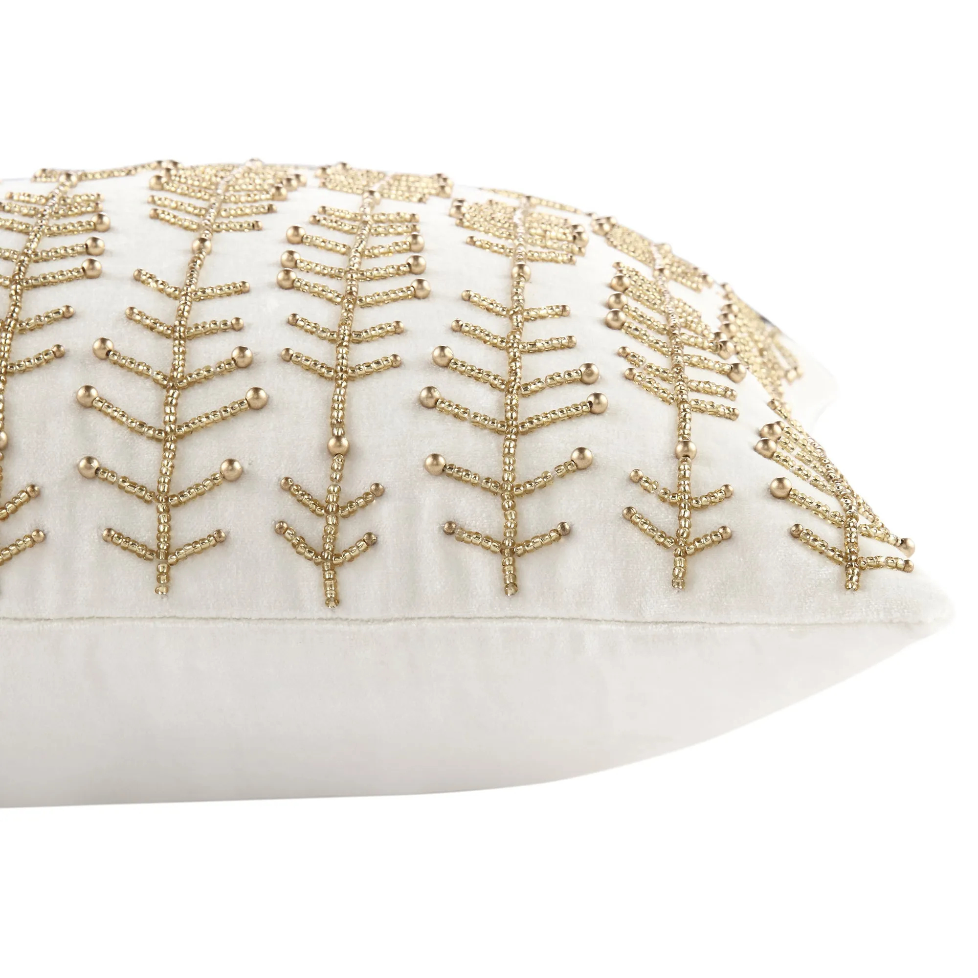 Luxe Collection Linear Stem Hand Beaded Velvet Cushion