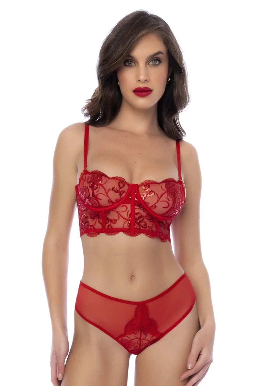 Mapale 8895 Two Piece Lingerie Set Color Red