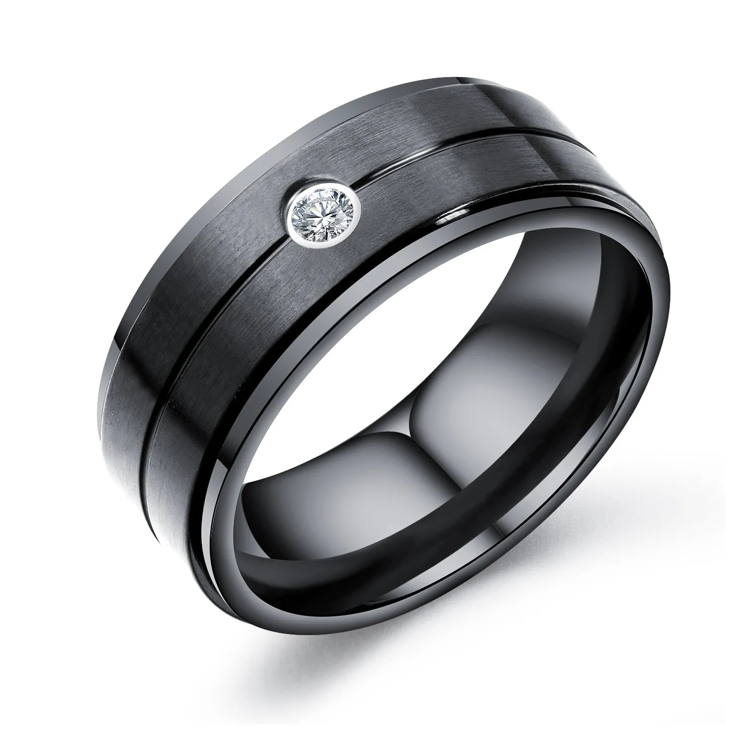 Men's Fashion Black Simple Ring