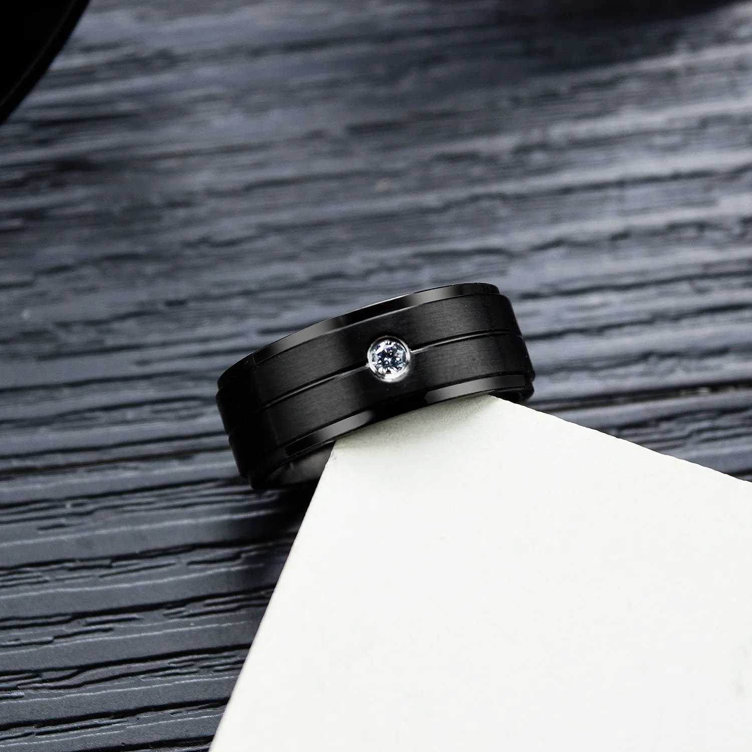 Men's Fashion Black Simple Ring