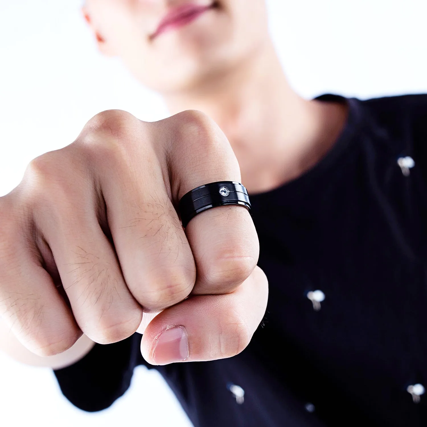 Men's Fashion Black Simple Ring