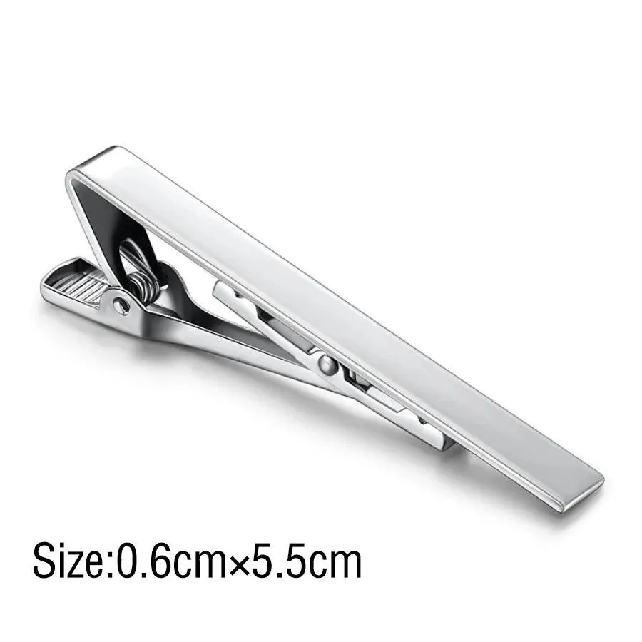 Metal Tone Simple Necktie Bar