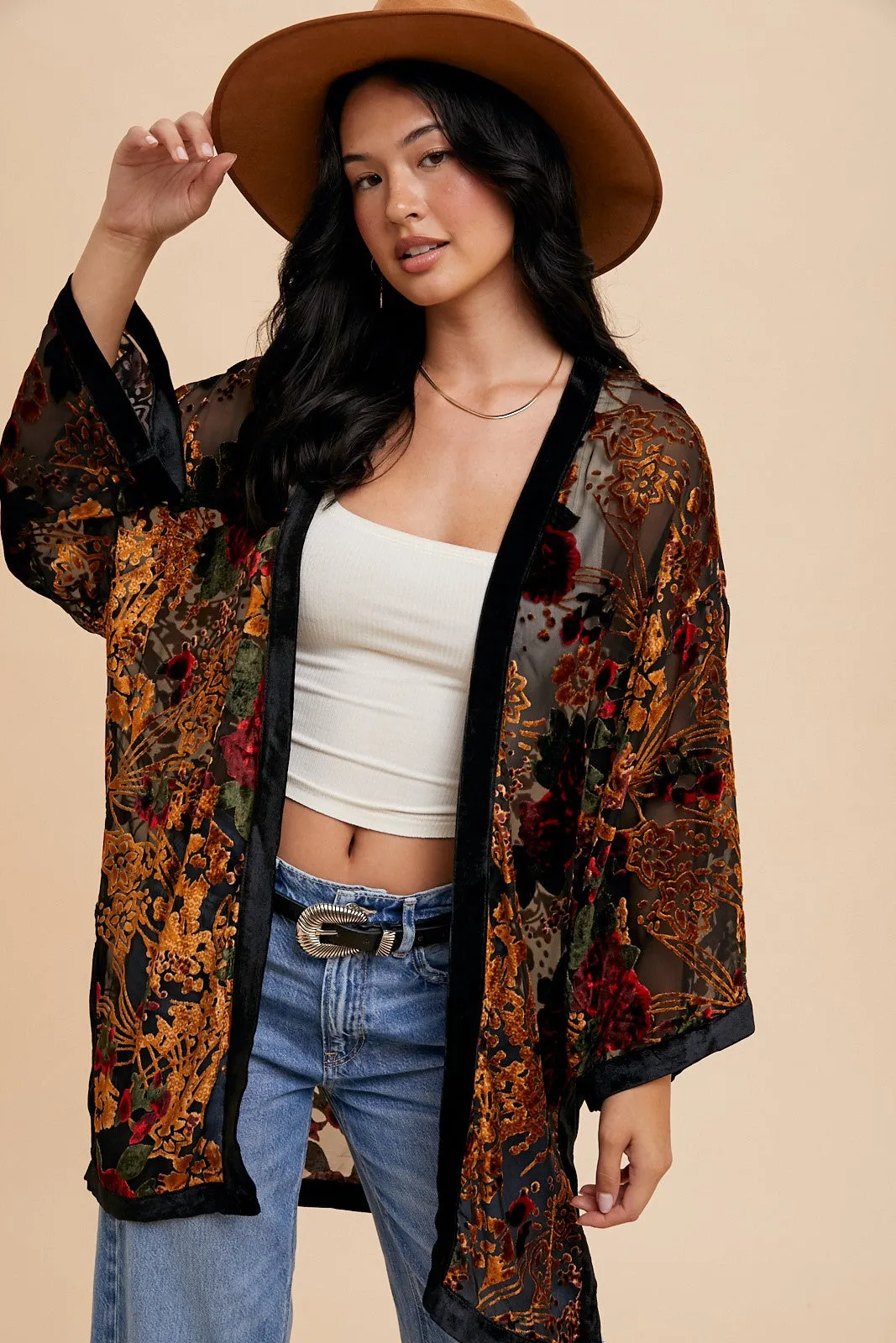 Mimi Velvet Burnout Kimono