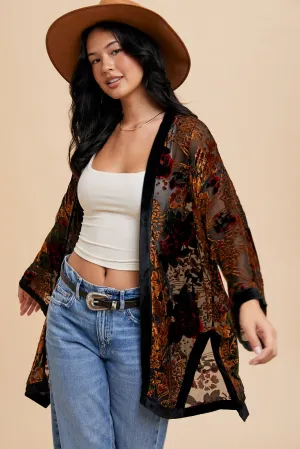 Mimi Velvet Burnout Kimono