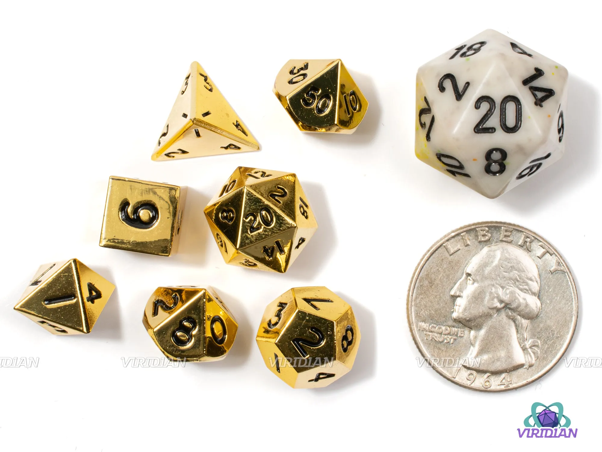 Mini Shiny Gold | Metal Dice Set (7)