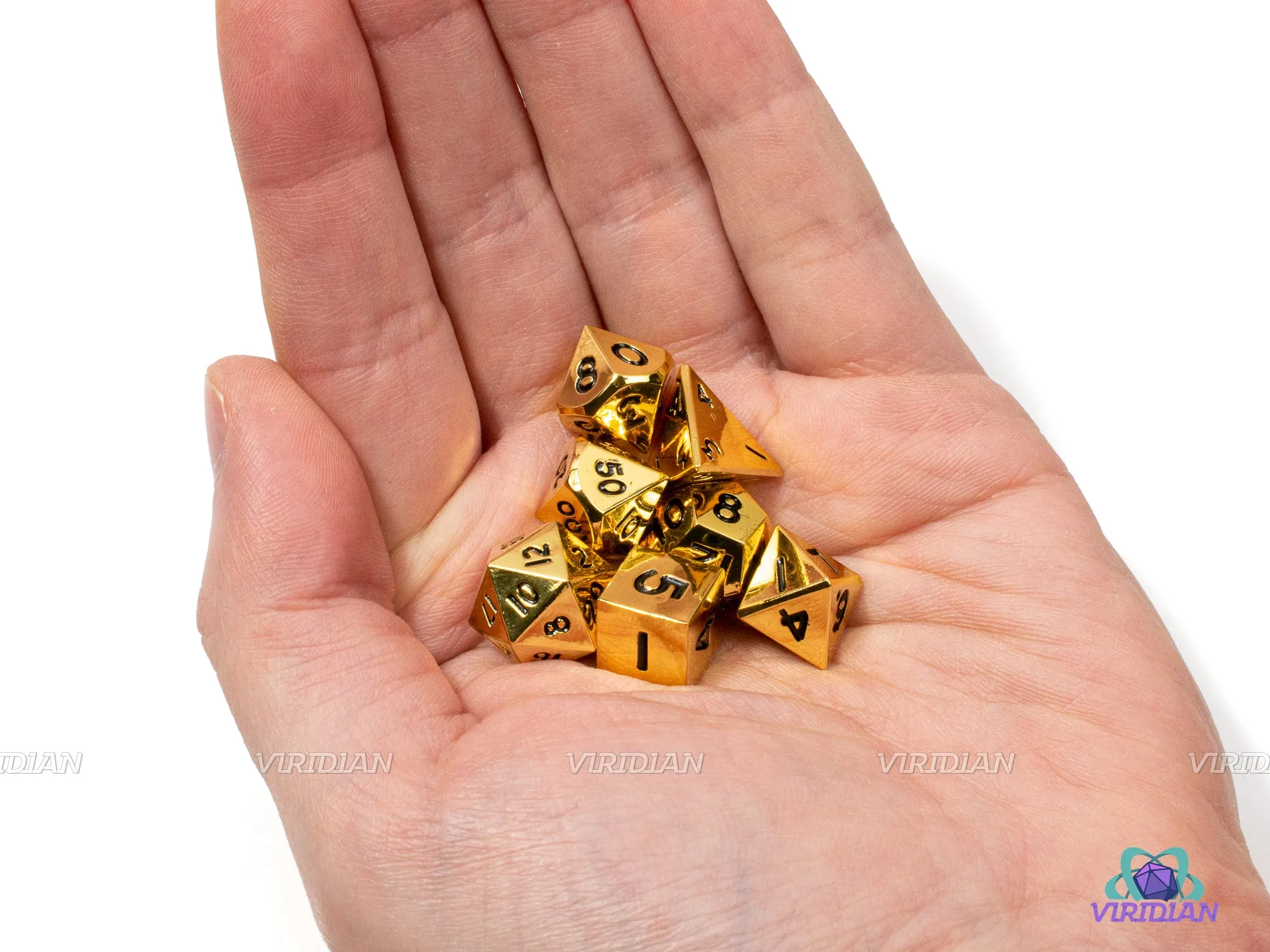 Mini Shiny Gold | Metal Dice Set (7)