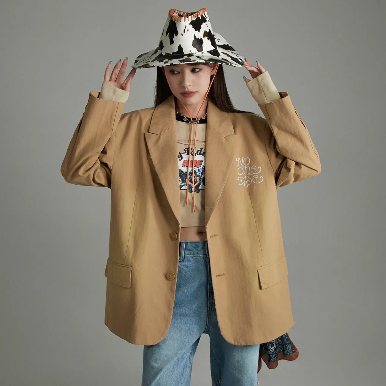 Noe Simple Loose Fit Blazer Outer Jacket