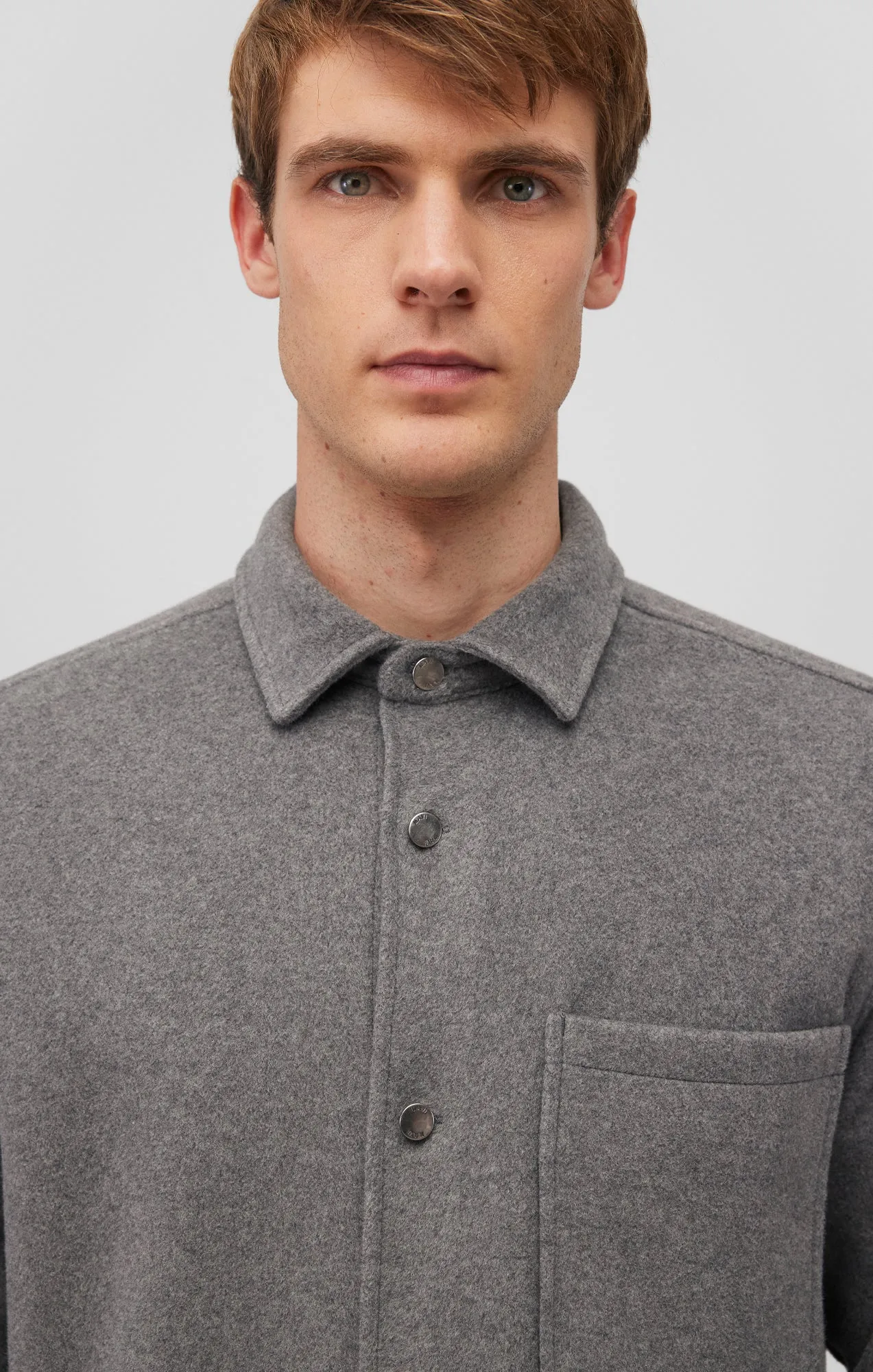 ONE POCKET LONG SLEEVE BUTTON-UP SHIRT IN ANTHRACITE