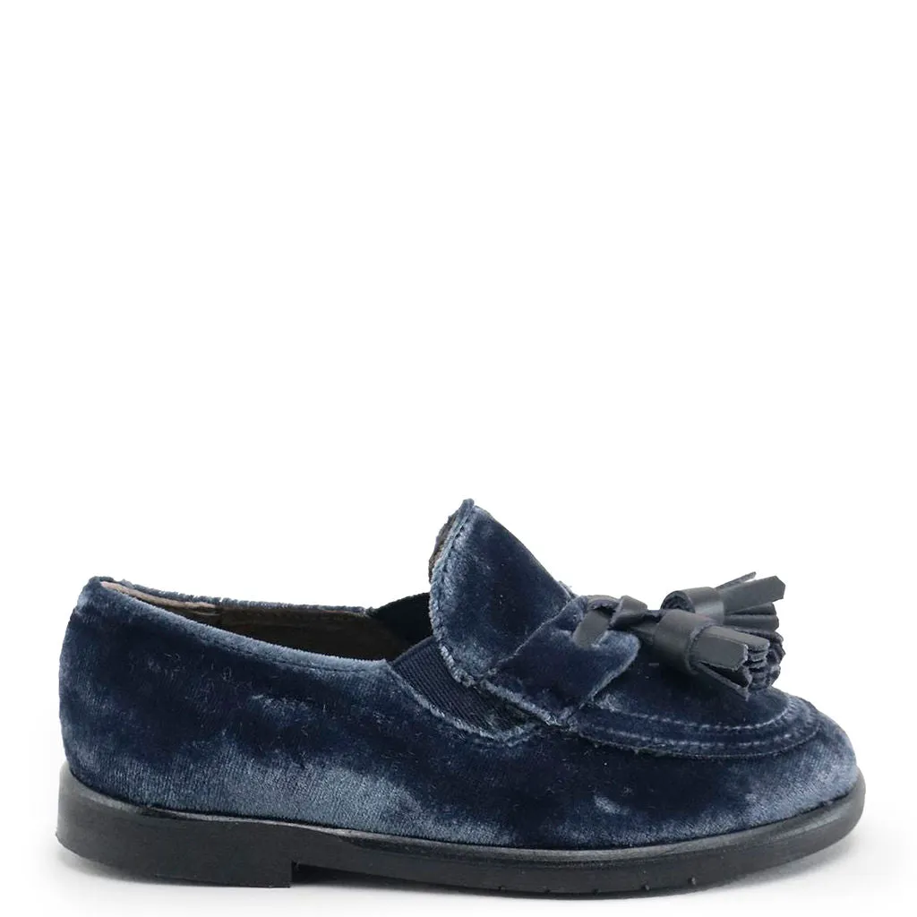 Papanatas Indigo Velvet Tassel Loafer