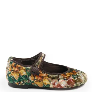 Papanatas Multi Forest Floral Velvet Mary Jane