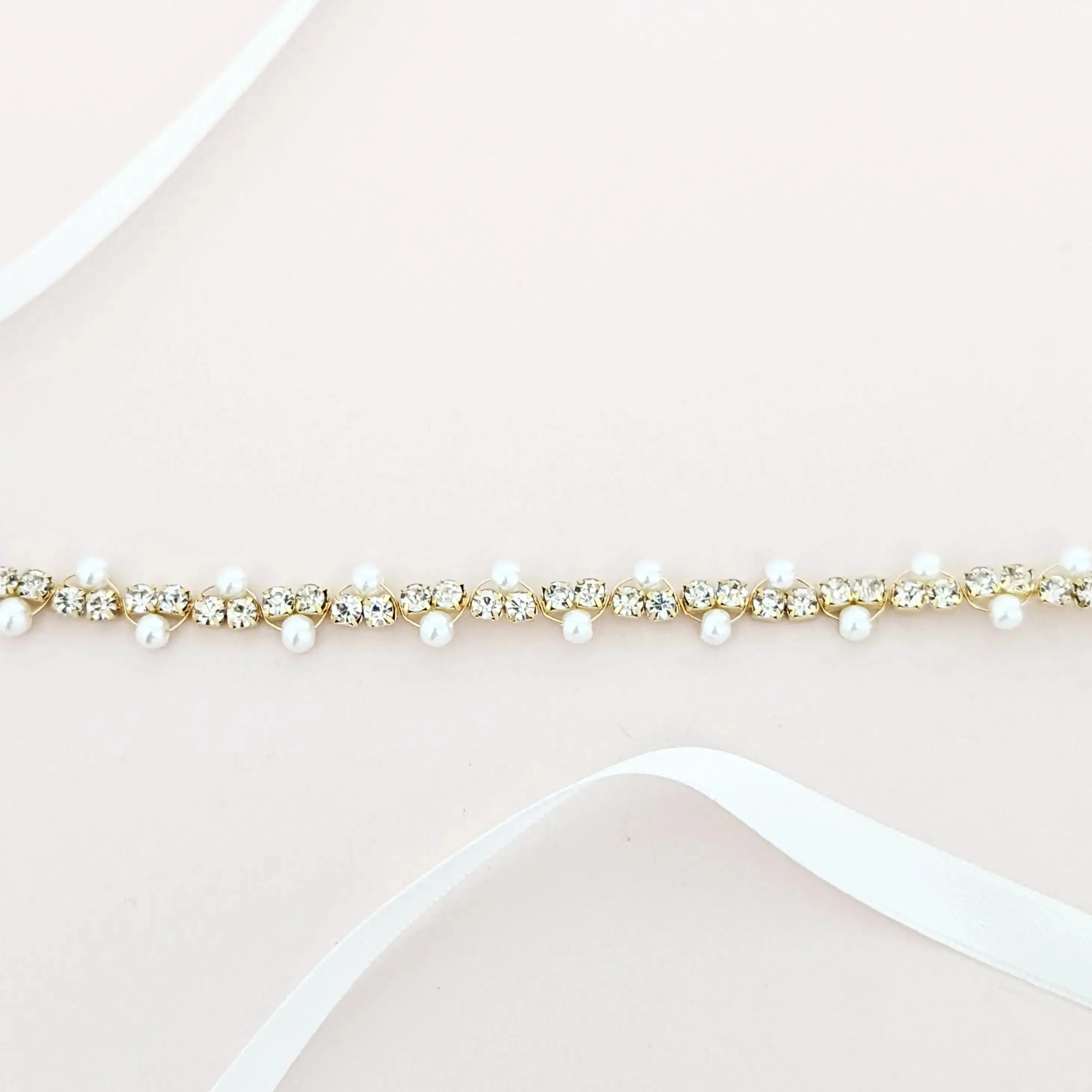 Pearl Belt Rhinestone Sash