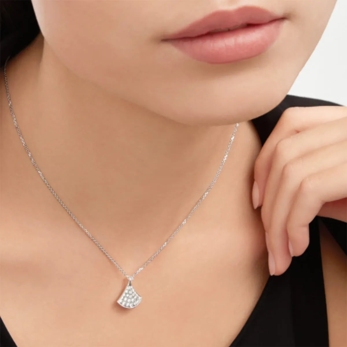 Platinum Dazzle Dress Necklace in 925 Sterling Silver