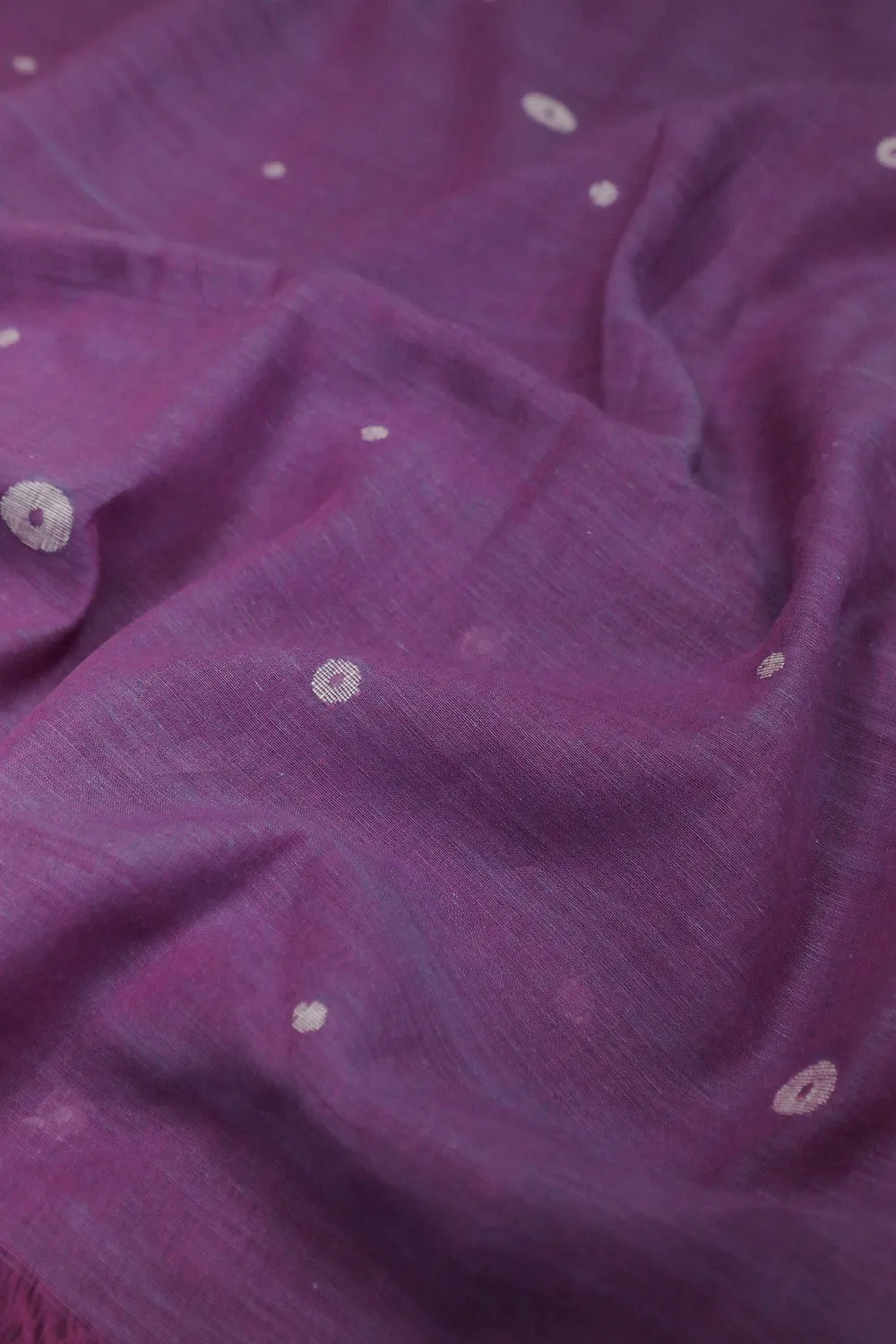 Pleasant Purple Jamdani Cotton Fabric - 1.1m