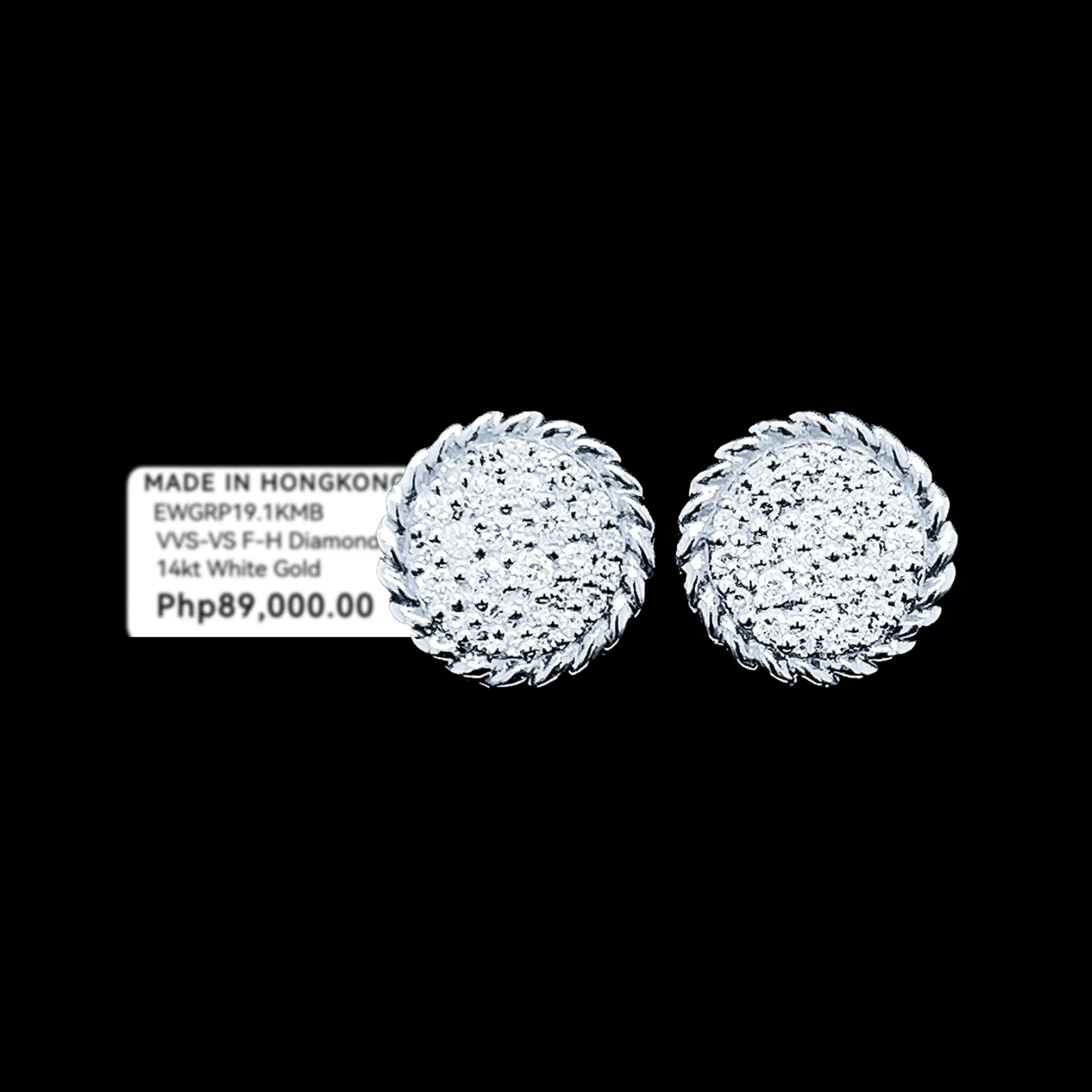 PREORDER | Classic Round Paved Stud Diamond Earrings 14kt