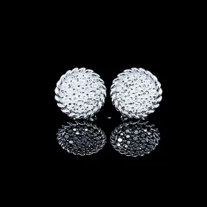 PREORDER | Classic Round Paved Stud Diamond Earrings 14kt