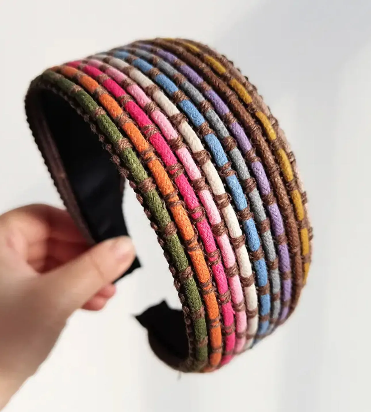 Rainbow Rope Simple Wide Headband Fashion Women Hair Accessories