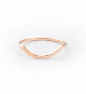 Rose Gold Hammered Delicate Curve Band