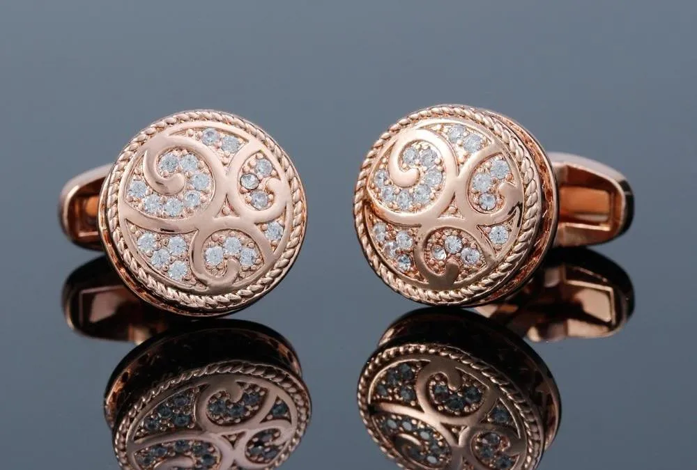 Round Crystal Cufflinks