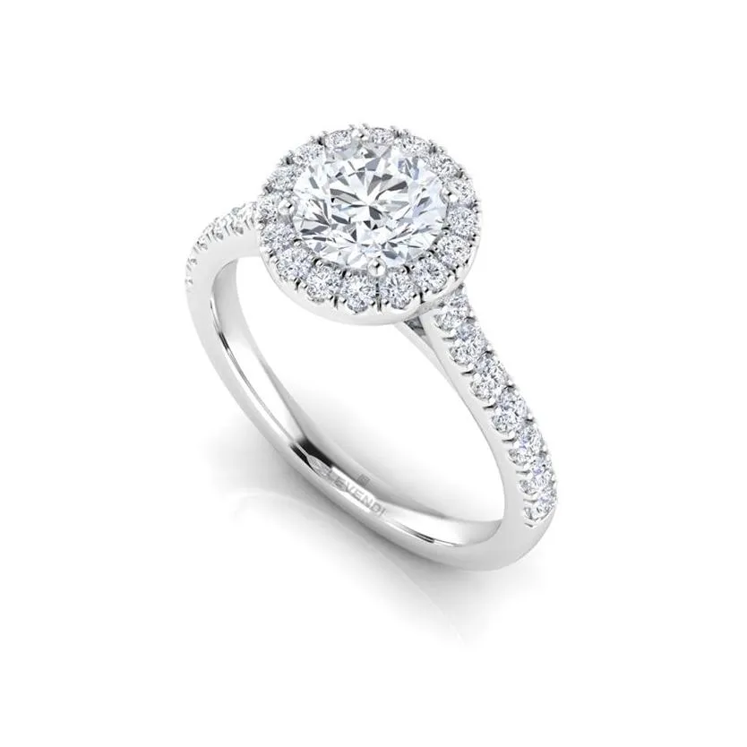 Round Swept Engagement Ring