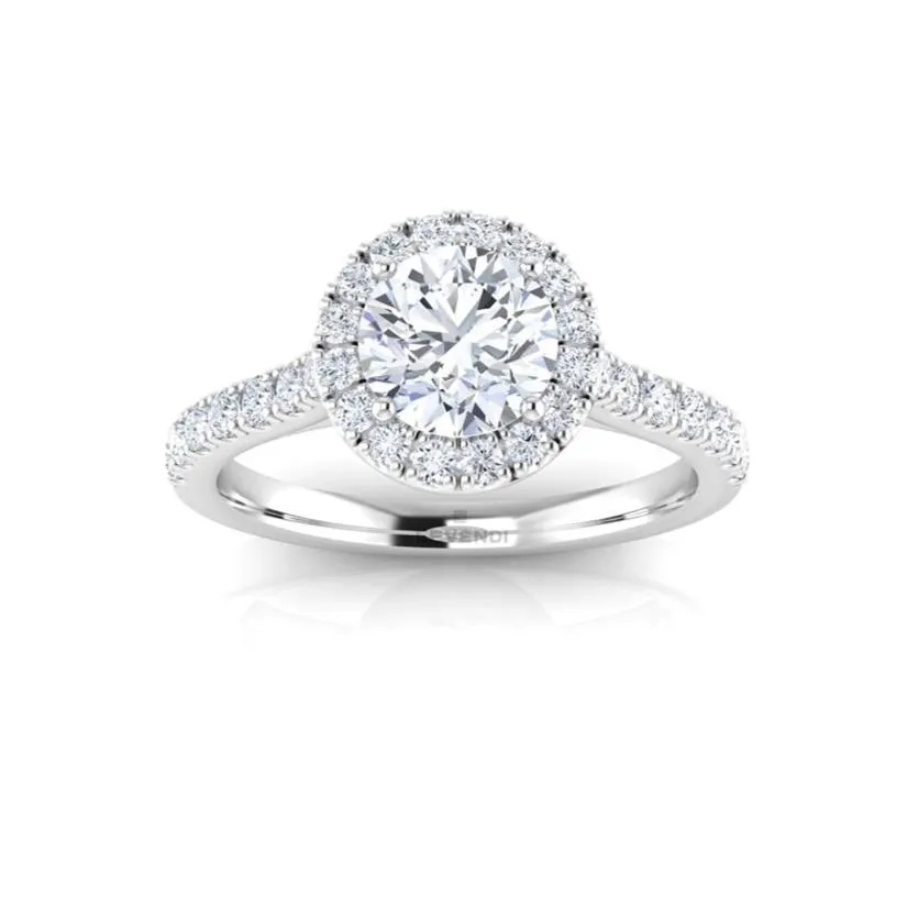 Round Swept Engagement Ring