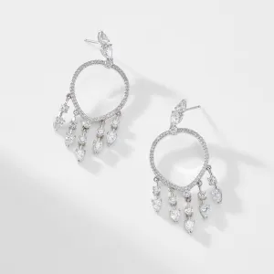 RSVP CZ FRONTAL HOOP CHANDELIER EARRINGS