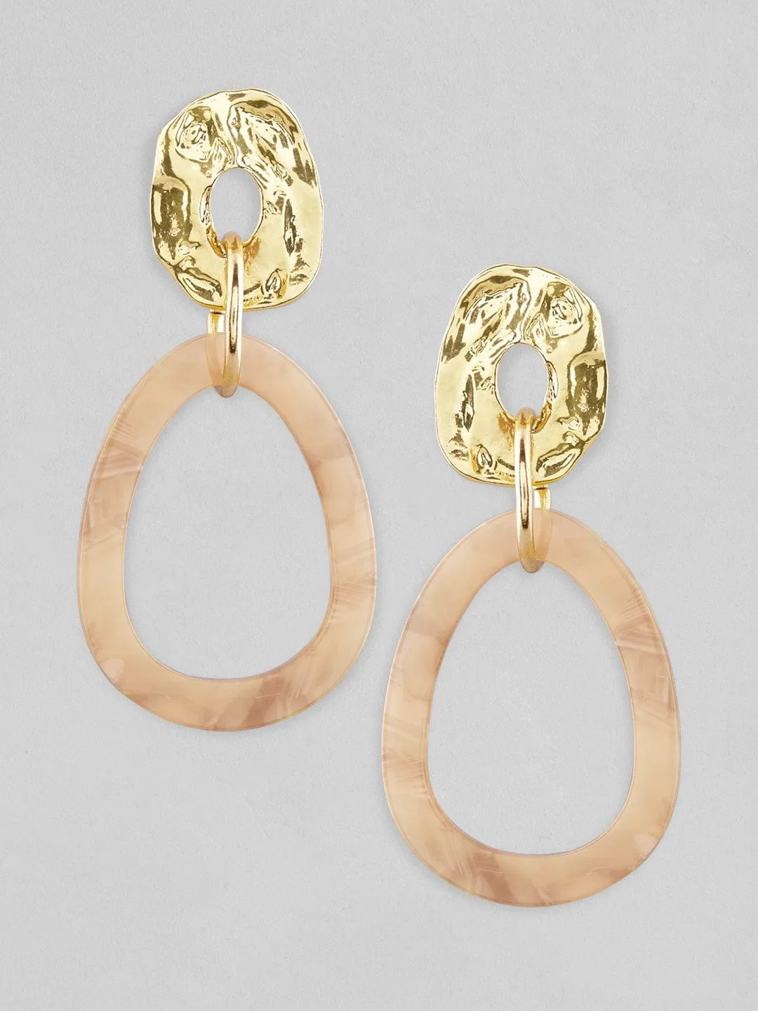 Rubans Voguish Gold Plated Beige Coloured Western Earrings.