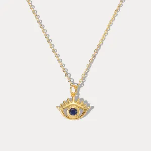 Sapphire Diamond Hollow Eye Chain Necklace