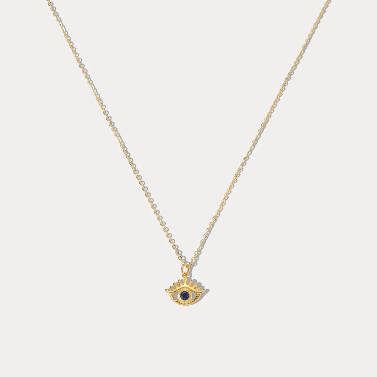 Sapphire Diamond Hollow Eye Chain Necklace