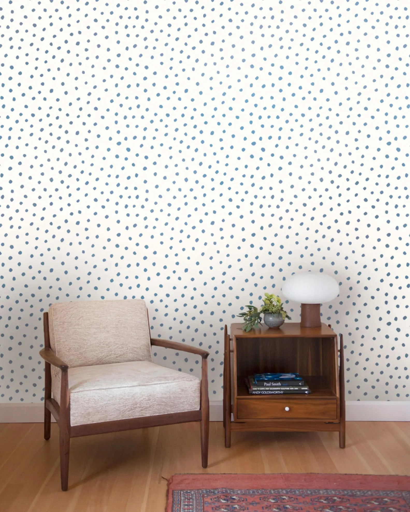 Seconds Sale - Sisters of the Sun - Blue Velvet on White - Residential Wallpaper