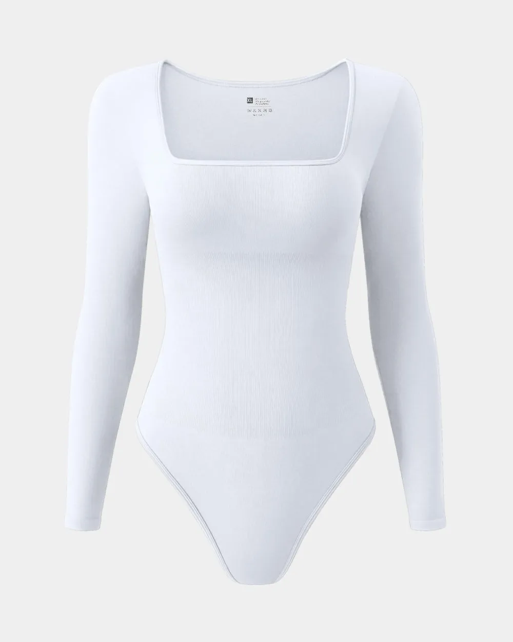 Sexy Ribbed Square Neck Long Sleeve Bodysuits