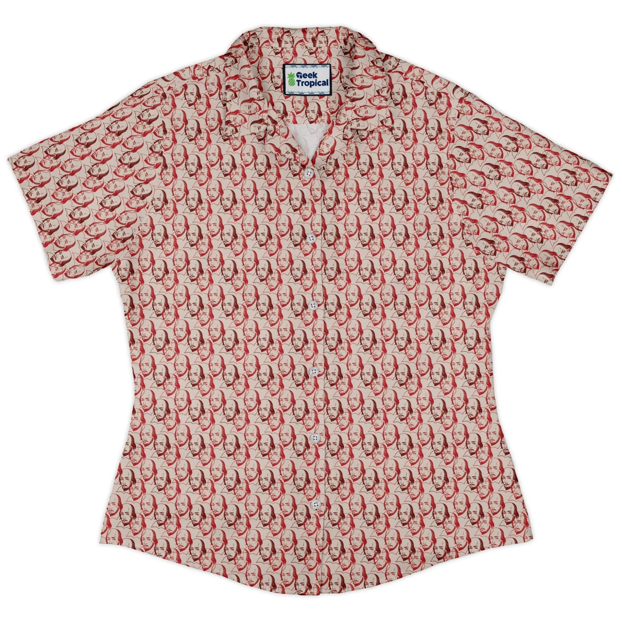 Shakespeare Red Macbeth Curvy Button Up Shirt