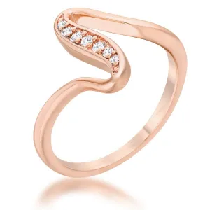 Sheryl Rose Gold Simple Wave Fashion Ring