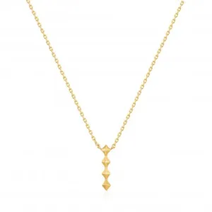 Shiny Gold Spike Drop Necklace N025-01G