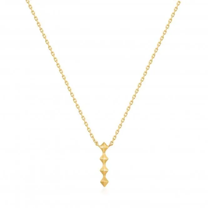 Shiny Gold Spike Drop Necklace N025-01G