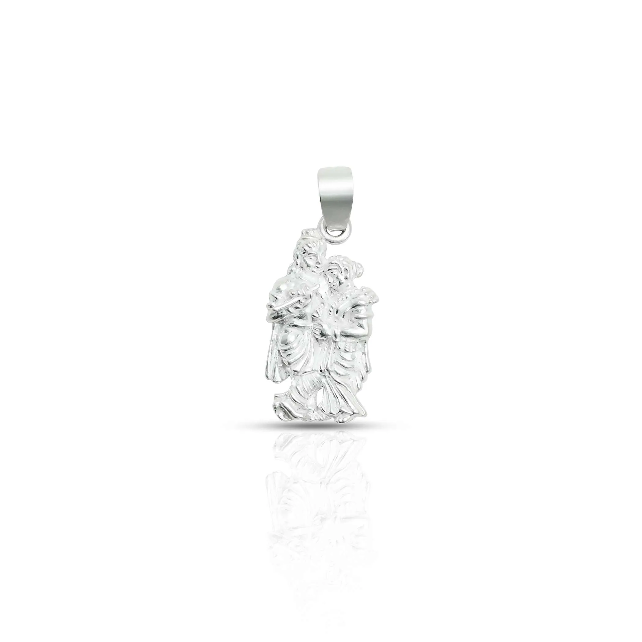 Shiny "Innocence Of Love" Silver Radha Krishna Pendant