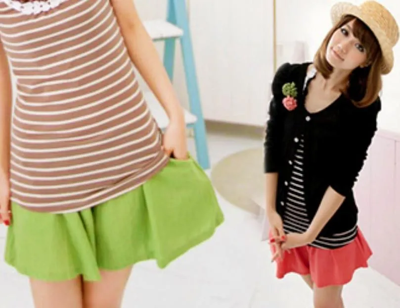 Shoppy Fashionable Candy Colour Divided Skirt