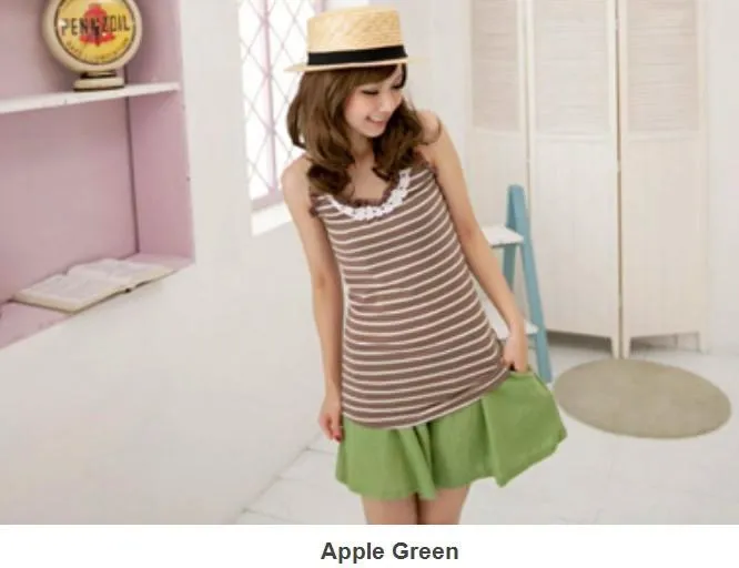 Shoppy Fashionable Candy Colour Divided Skirt