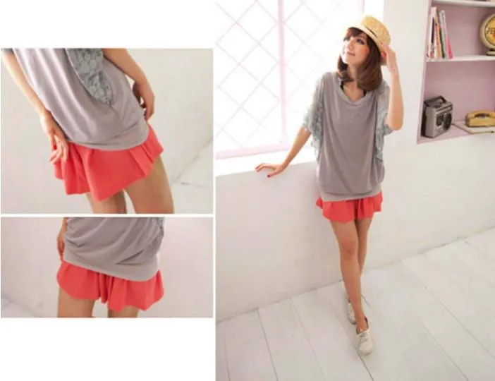 Shoppy Fashionable Candy Colour Divided Skirt