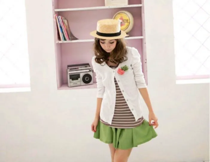 Shoppy Fashionable Candy Colour Divided Skirt