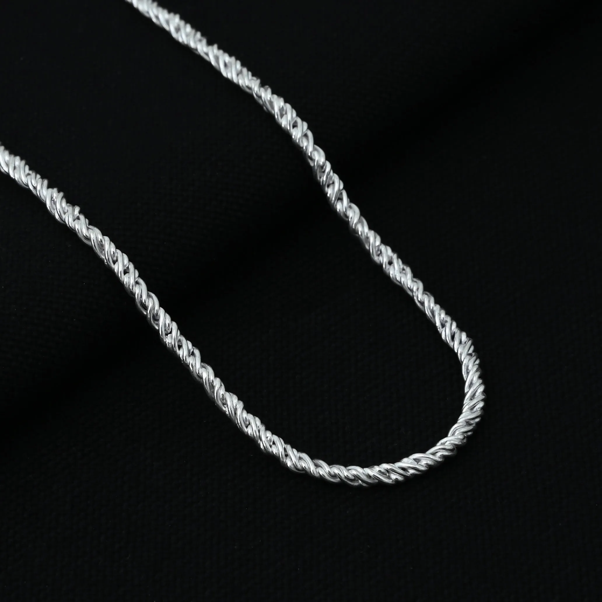 Silver Dazzling Tangled Chain for Boys