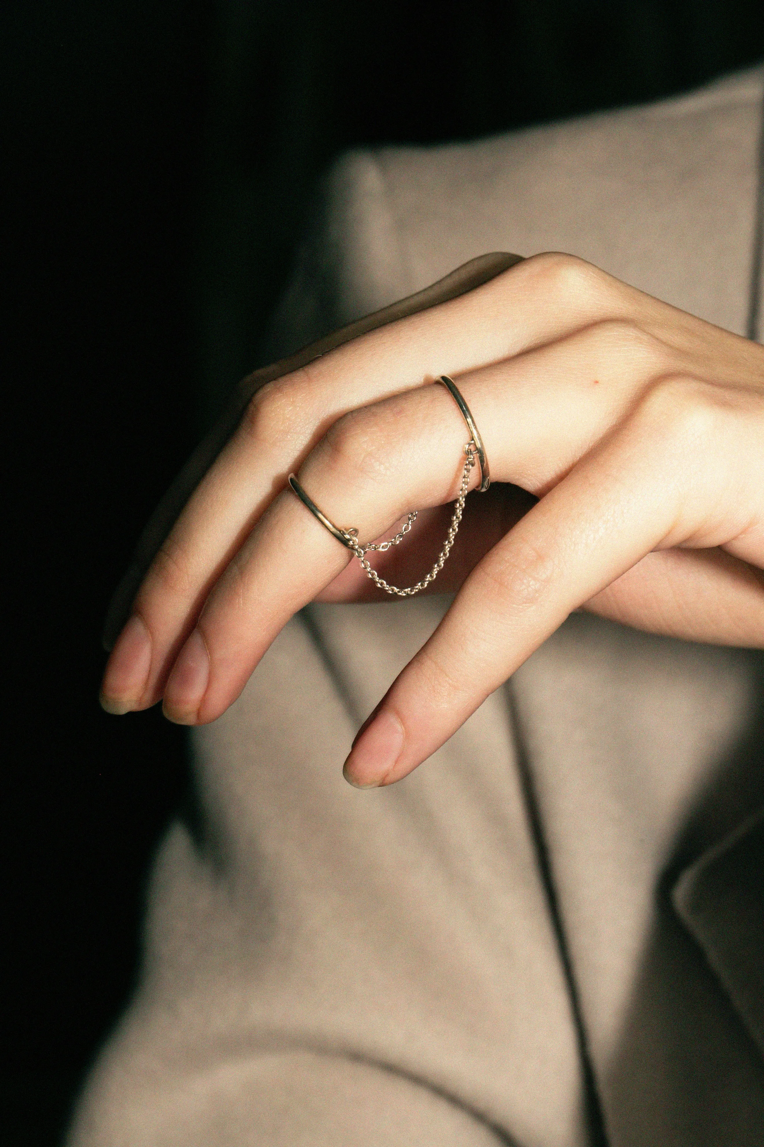 Silver Double Wire Chain Ring