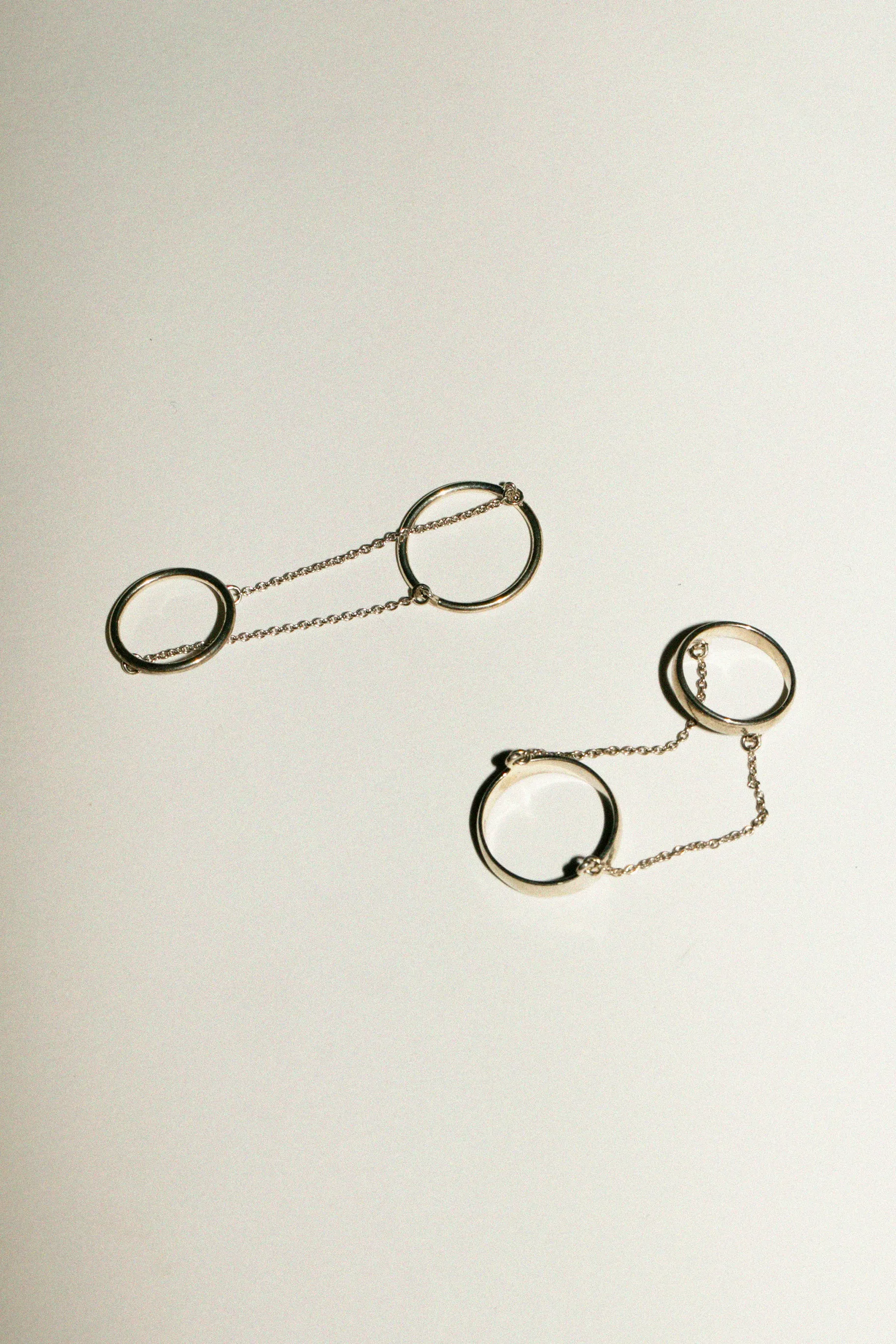 Silver Double Wire Chain Ring