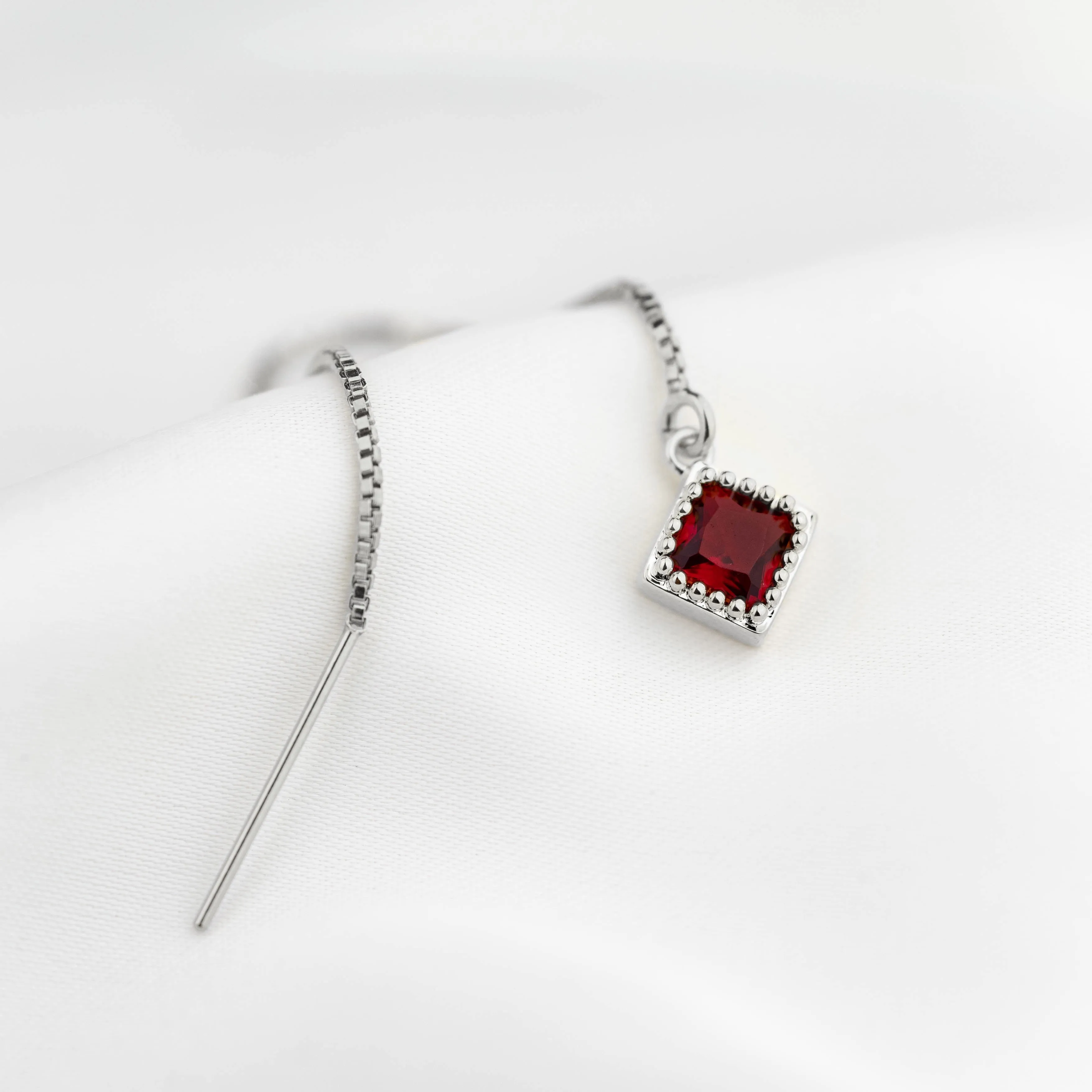 Silver Elegant Ruby Earthread