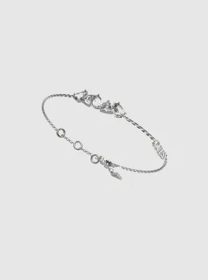 Silver Multi Crystal Bracelet