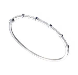 Silver Ultra Blue Sapphire Bangle