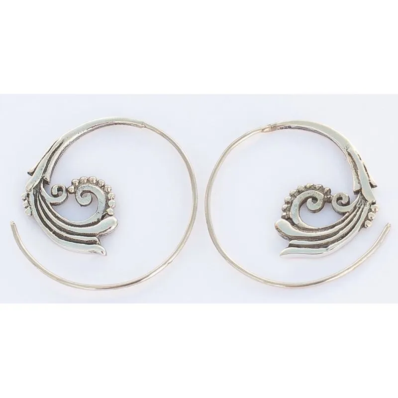 Silver Vine Spiral Earrings