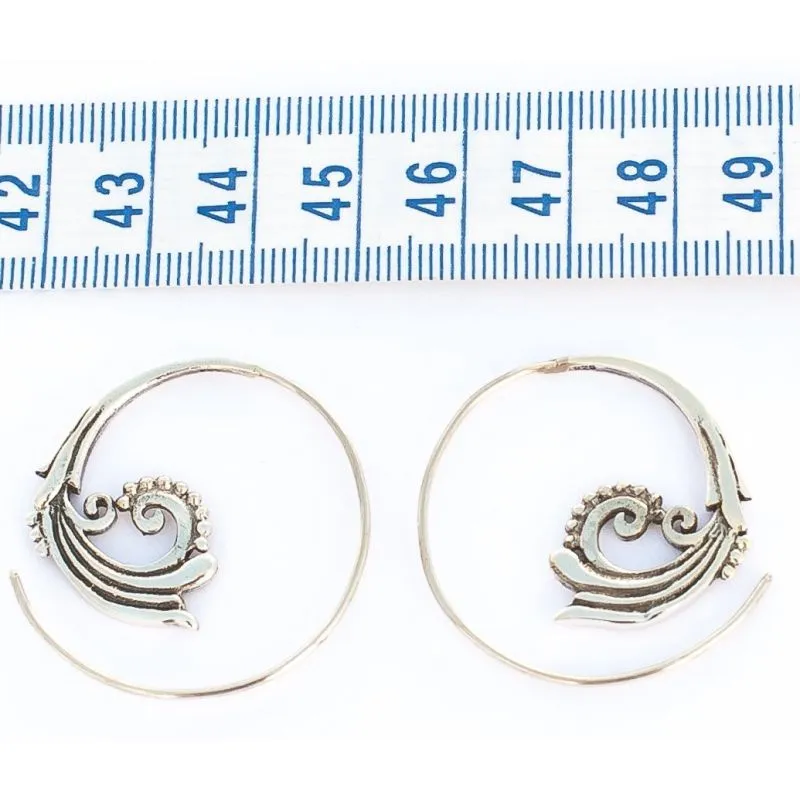 Silver Vine Spiral Earrings