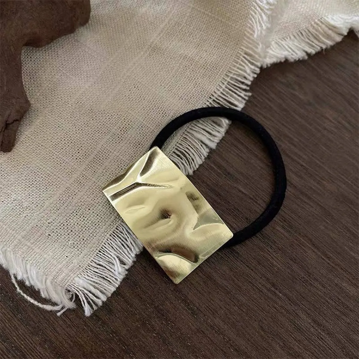 Simple Brushed Hair Scrunchie - Rectangular