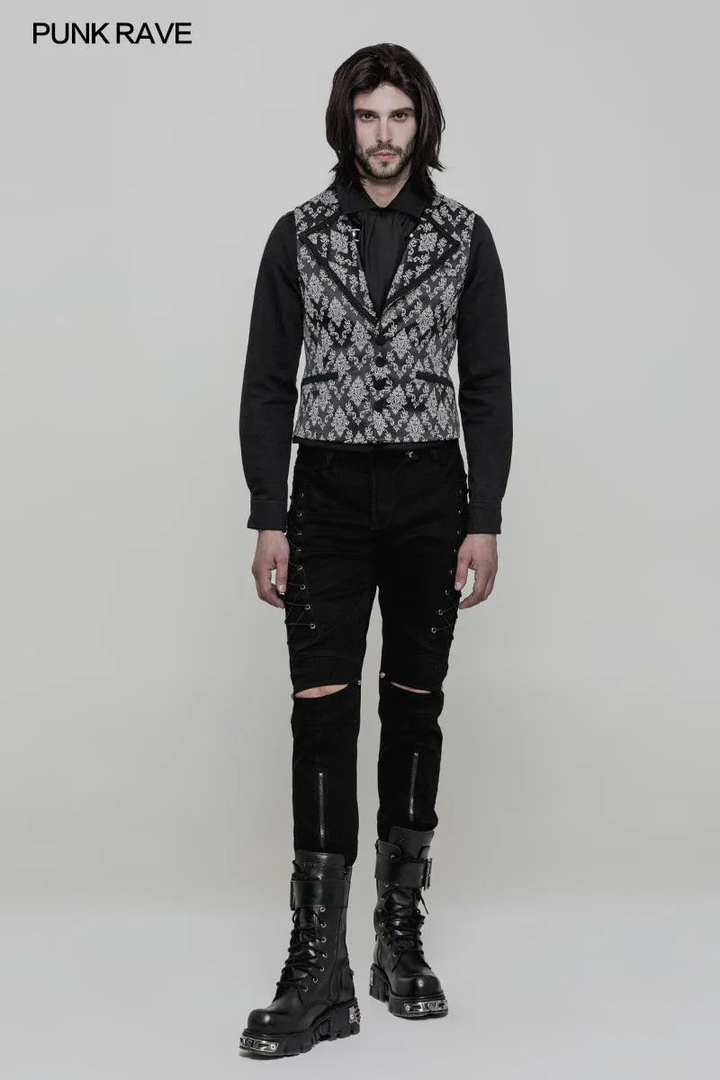 Simple Fashion Jacquard Gothic Vest For Men